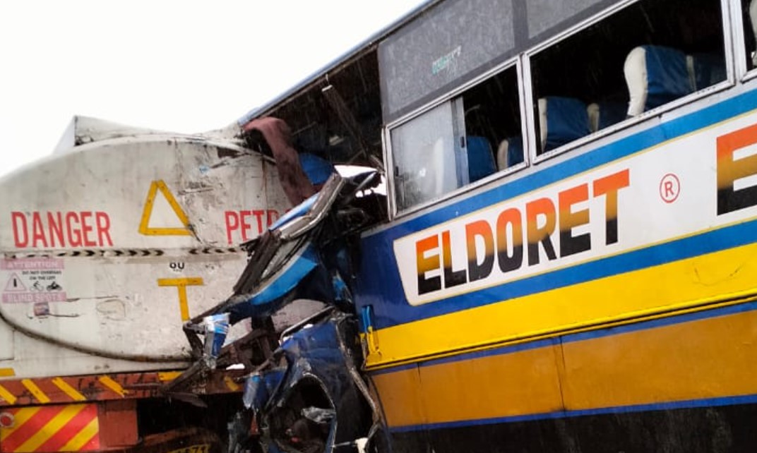 2 Dead After Eldoret Express Bus Hits Fuel Tanker In Kikuyu